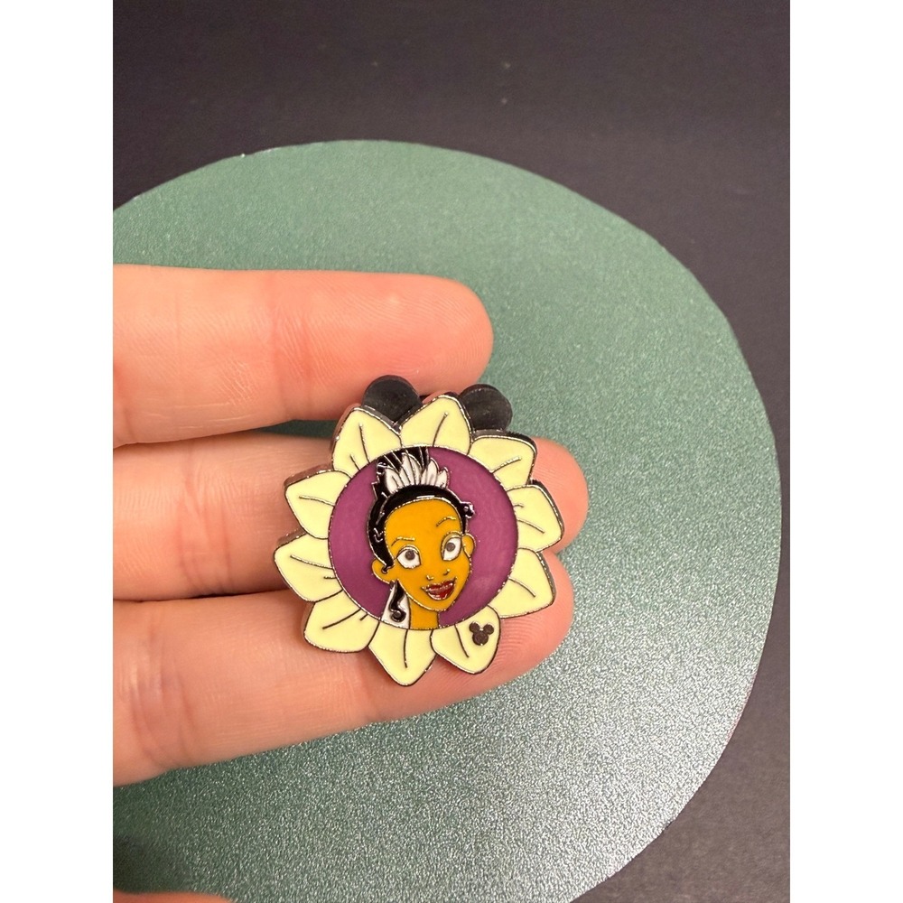 Disney Hidden Mickey Pin Princess Tiana Sunflower Enamel Pin 4 of 5 Purple